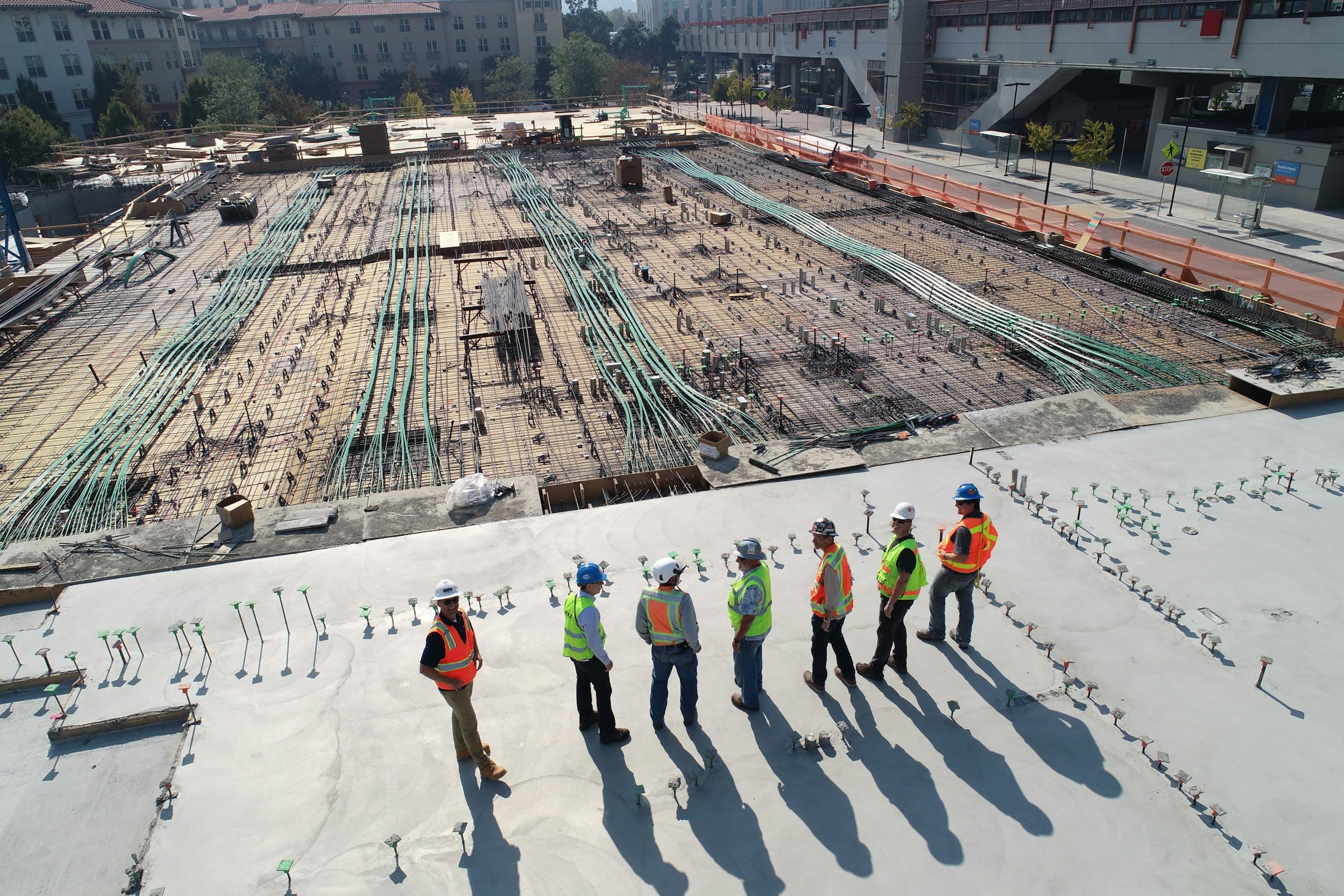 Construction team on a building site